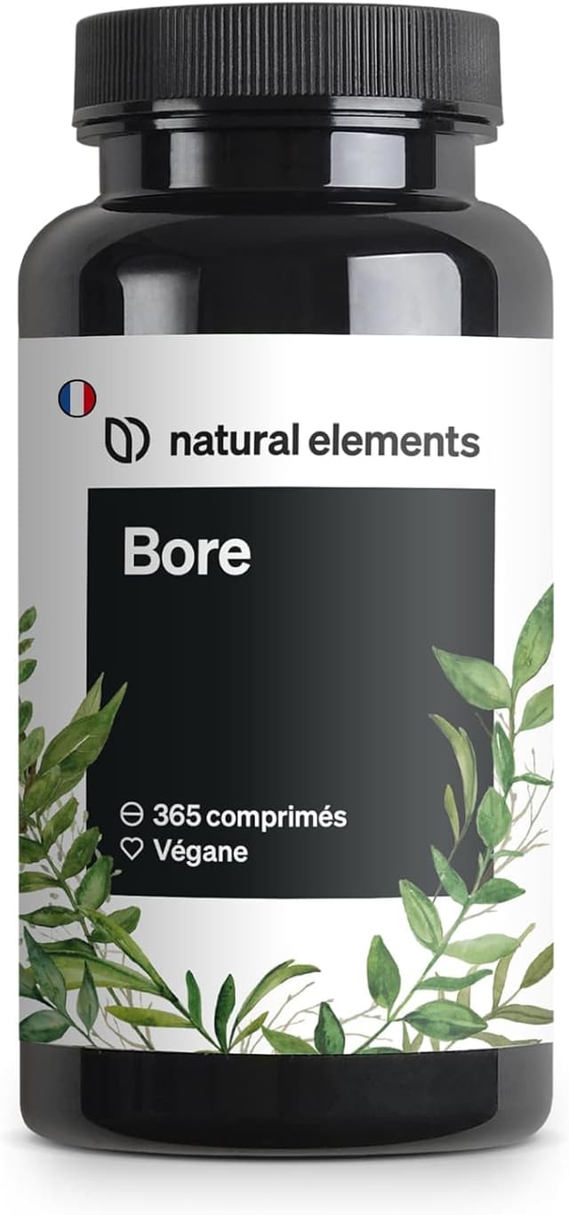 Detalle de Bore pur – dose élevée de 3 mg de bore par comprimé, 365 comprimés végane (naturel)