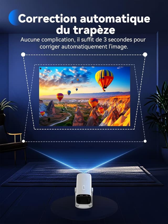 Detalle 2 de Soomfon Rétroprojecteur portable 1080P : mini vidéoprojecteur Bluetooth (attention audio) pour téléphone, HDMI/USB/TV Stick