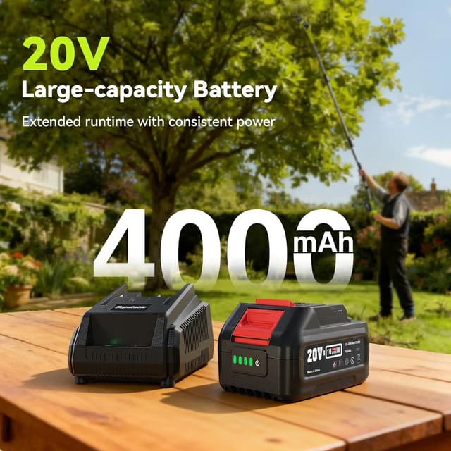 Detalle de Supstable 10-inch Cordless Pole Saw for Trees and Branches