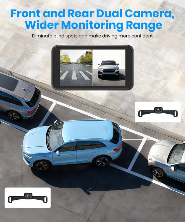 Detalle de AUTO-VOX Wireless Backup Camera (1080P) with Dual Front/Rear Coverage and 5" Monitor