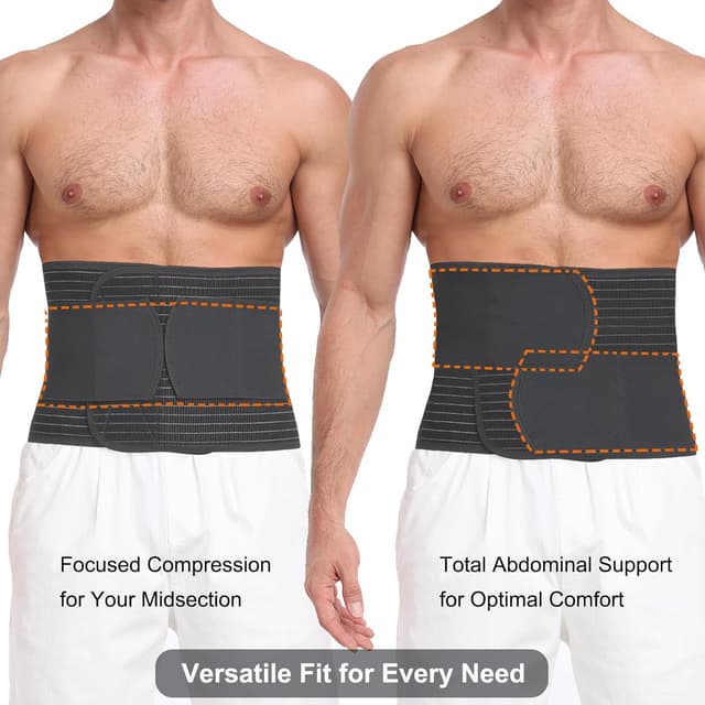 Thumbnail 6 de DOREIPA Abdominal Binder for Men and Women (Adjustable Compression Wrap) – Post-Surgery & Postpartum Hernia Support Belt, Black