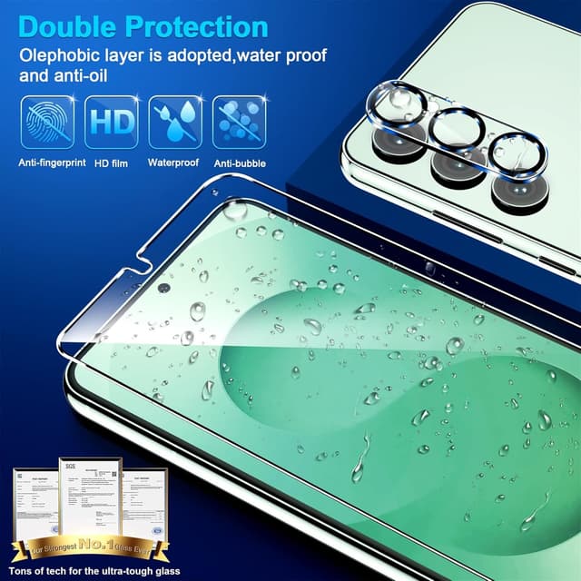 Detalle de firtstnow 3 Pack Tempered Glass + 3 Pack Camera Lens Protector for Samsung Galaxy S25 Plus (6.7")
