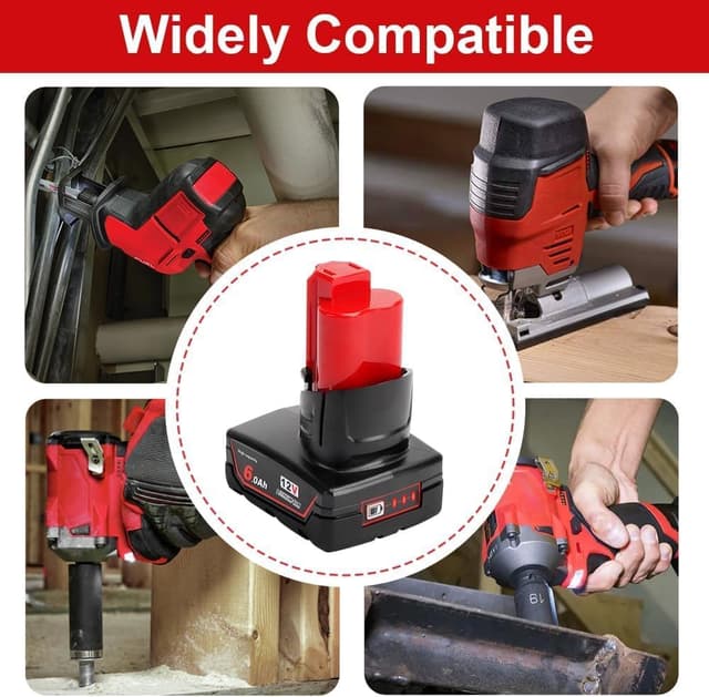 Thumbnail 2 de Powarobor M12B6 Batteria 12V 6,0Ah per utensili elettrici