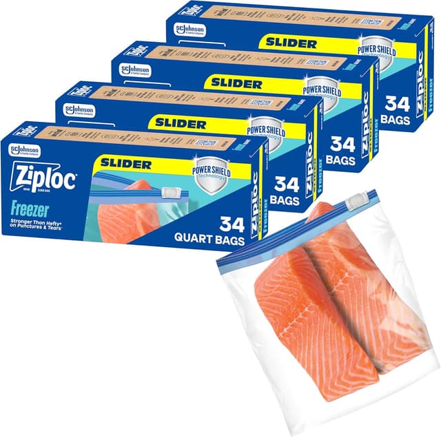 Imagen de Ziploc Quart Slider Freezer Bags 136ct en OfertitasTOP