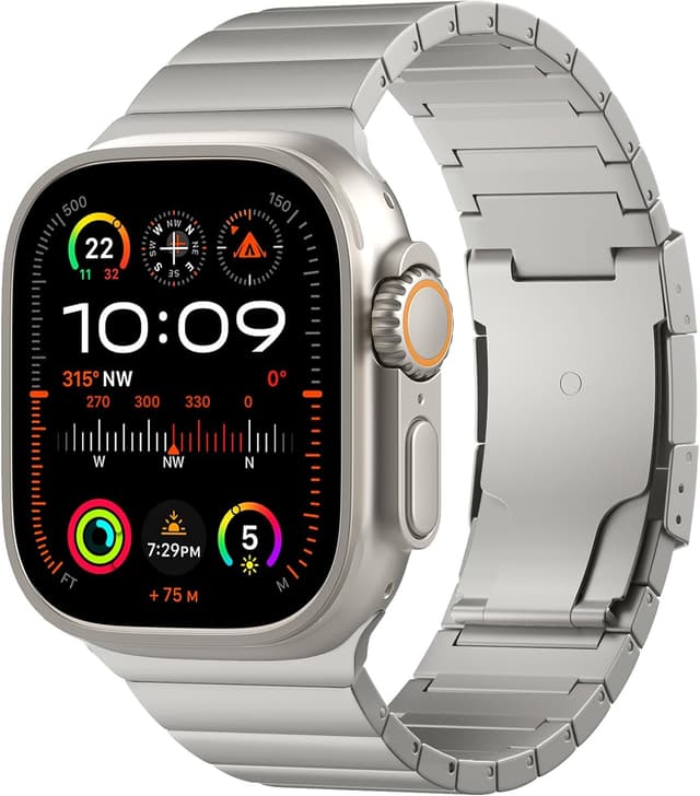 Detalle de TiMOVO Titanium Strap for Apple Watch (49mm, Ultra 3/2/1, 46mm/45mm/44mm/42mm) – Metal Detachable Strap