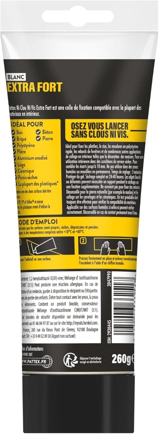 Thumbnail 1 de Pattex Ni Clou Ni Vis Extra Fort colle de fixation 260 g
