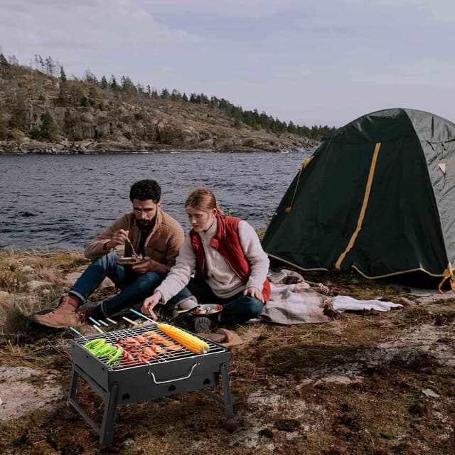 Detalle 1 de BBQ Barbecue Grill Portable Charcoal Grill ⛔