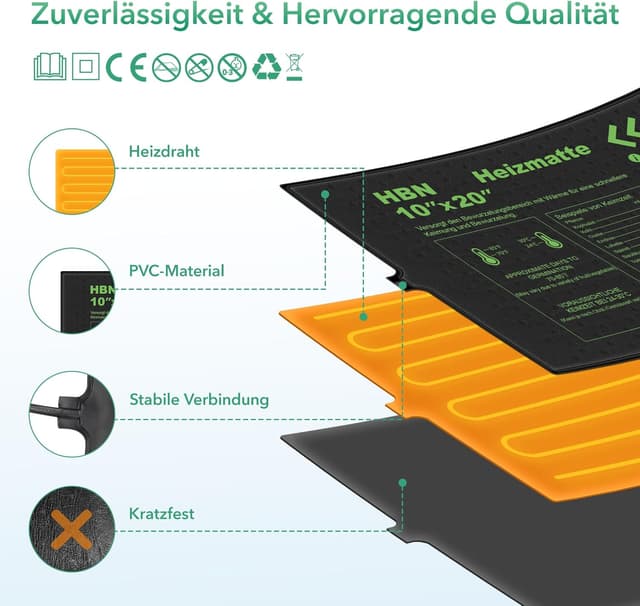 Thumbnail 3 de HBN Heizmatte 52 x 25 cm Thermostat
