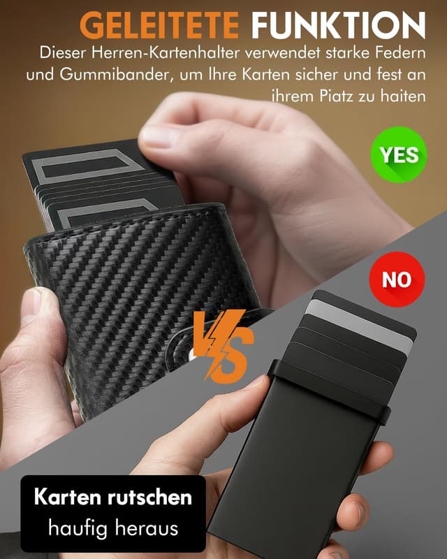 Detalle de Dinghao Herren-Geldbörse mit Münzfach & RFID-Schutz – Slim Wallet fürs Kartenetui