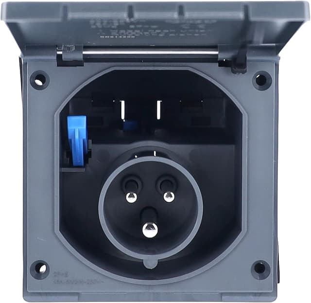 Detalle de as - Schwabe Camping CEE-Caravan-Einspeisungsstecker 230V/16A, 3-polig, IP44, mit Klappdeckel (61492) – Anthrazit