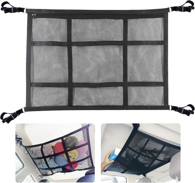 Detalle de ViMOQi Double Layer Cargo Net for Van & Car Roof Storage (90 x 65 cm) — Foldable organiser