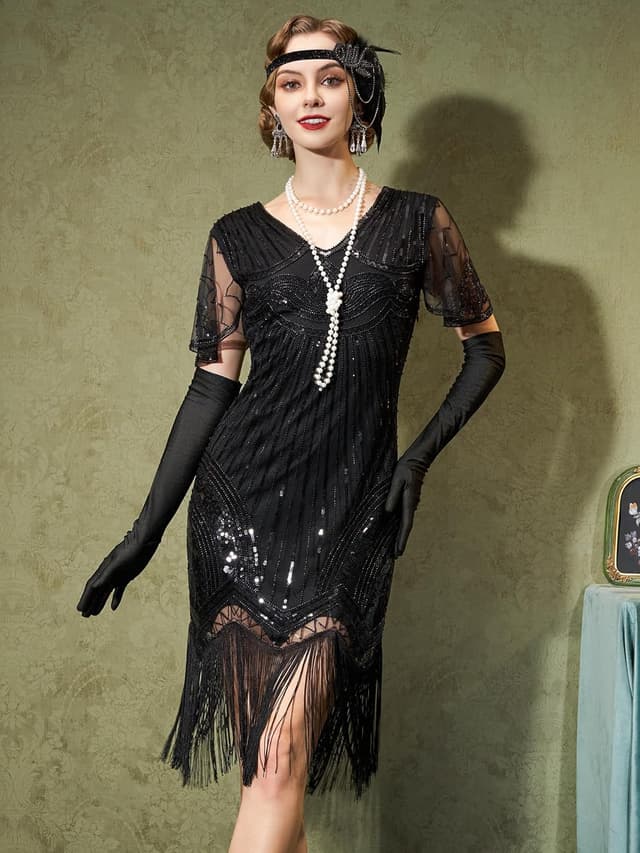 Thumbnail 1 de YESSA 20er Jahre Kostüm Damen Gatsby Kleid