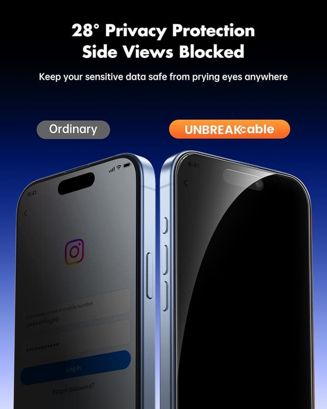Detalle 2 de Pellicola Privacy UNBREAKcable iPhone 17