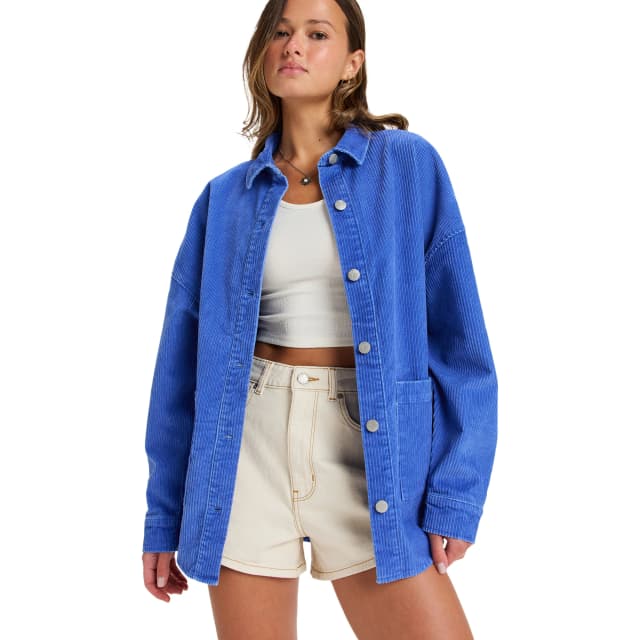 Detalle de Roxy Kick Back camisola de manga larga de mujer en pana de algodón (corte relajado)