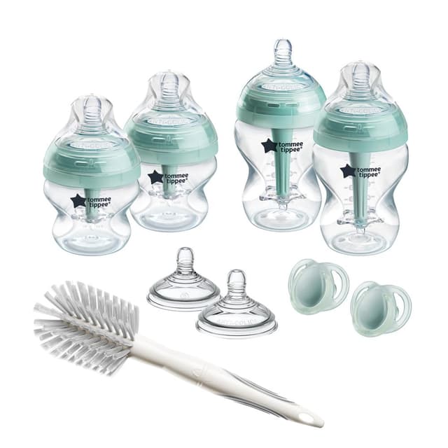 Detalle de Tommee Tippee Advanced Anti-Kolik Starterset mit 150-ml- & 260-ml-Flaschen und Langsamsaugern