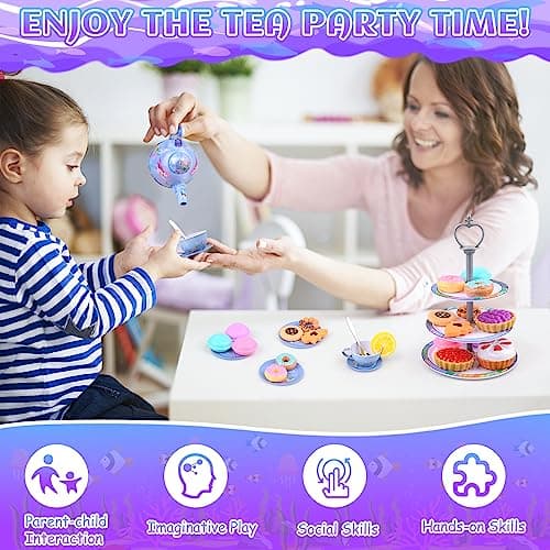 Thumbnail 4 de Auney Juego de Té Infantil con 36 Piezas y Sirenas