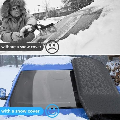 Thumbnail 6 de Housse pare-brise hiver XZXWZX pour voiture, épaisse avec rangement ⛴