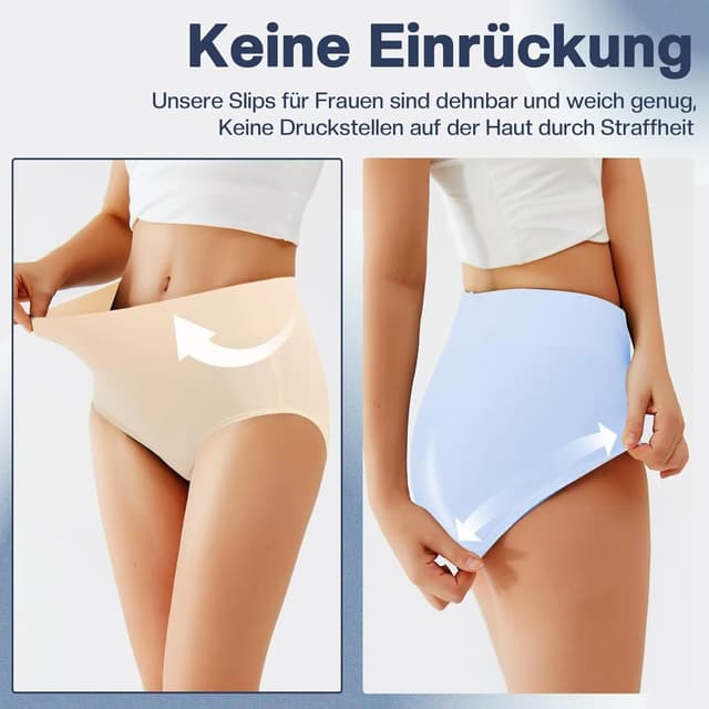 Detalle de TUUHAW Women’s High Waisted Knickers (5 Pack) – Cotton Full Briefs with No-Itch Labels