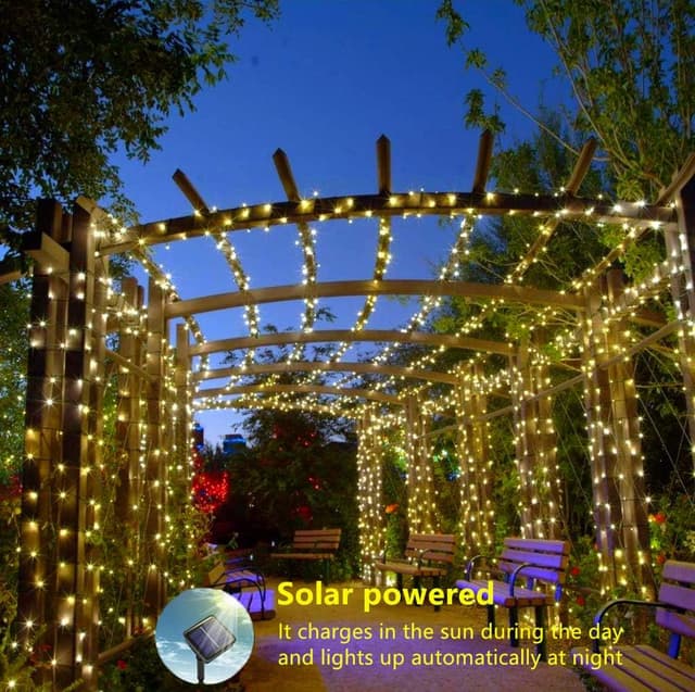Detalle de ooklee Solar Powered String Lights 10m, 100 LEDs 🌟