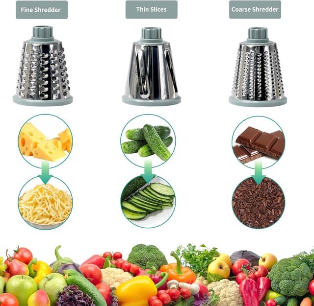 Detalle de Eleko Meyar Cheese Grater with Handle Manual Rotary 1️⃣🧀