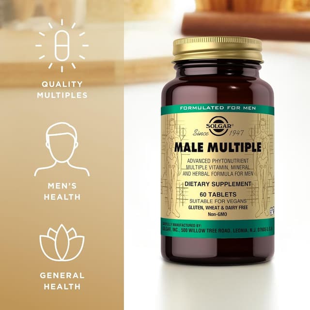 Detalle 2 de Solgar Male Múltiple (111724) - Suplemento Vital para Hombres 💪