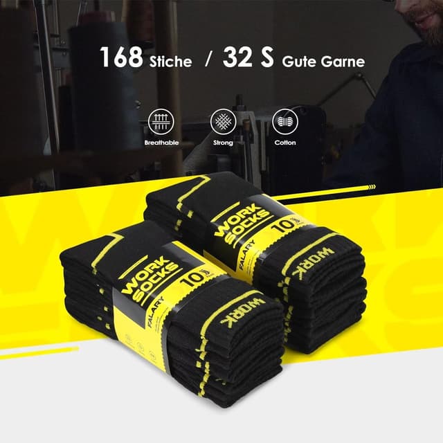 Thumbnail 5 de FALARY 10 Paar Arbeitssocken Herren