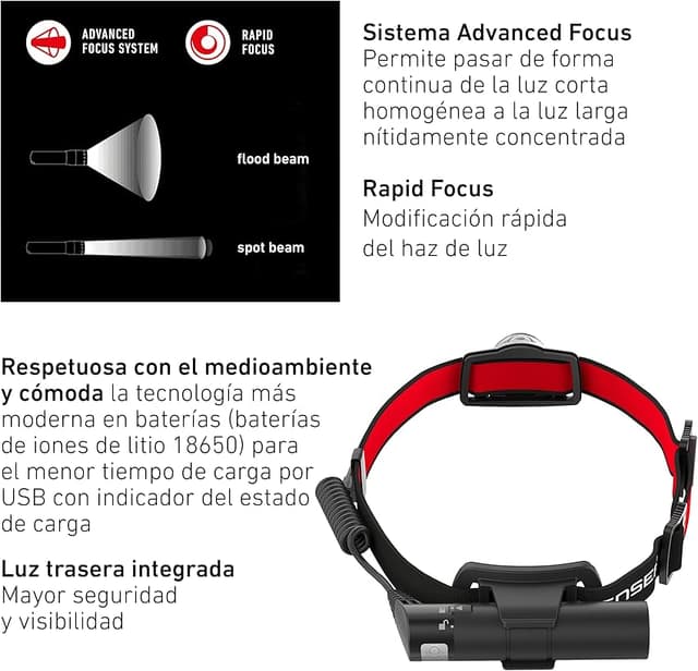 Thumbnail 2 de Ledlenser H8R Linterna frontal 600 lúmenes 🔦