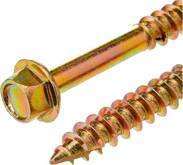 Detalle 2 de TimCo Advanced Coach Screw (Hex Flange Head, Slash Point) Yellow, 8.0 x 70mm | Box of 50 (870SCSY)