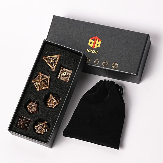 Thumbnail 4 de HKDZ Dnd Dice Set 7Pcs Antique Gold