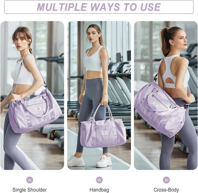 Detalle de WEPLAN Sport-Duffelbag mit Nassfach & Schuhfach (Handgepäck) – Lila