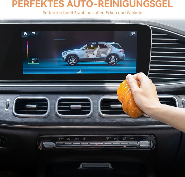 Detalle de ASFSKY Tastatur-Reinigungsgel (2 Stück) für Auto-Interieur, Computer & mehr – Orange
