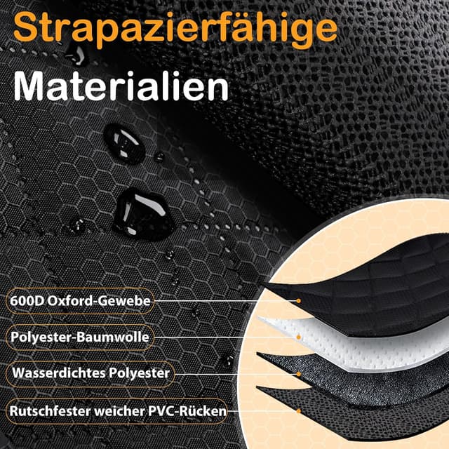 Detalle de Angooni Auto Hundedecke Rücksitz mit Isofix – Hundeschutz für Rückbank (135 × 120 cm) wasserfest & rutschfest