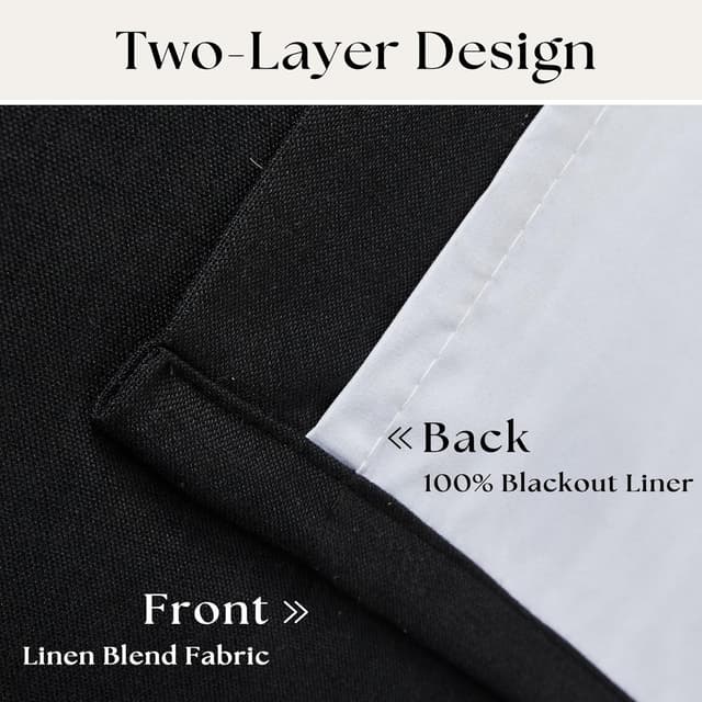 Detalle 2 de TWODRAPES Blackout Linen Curtains 40x120