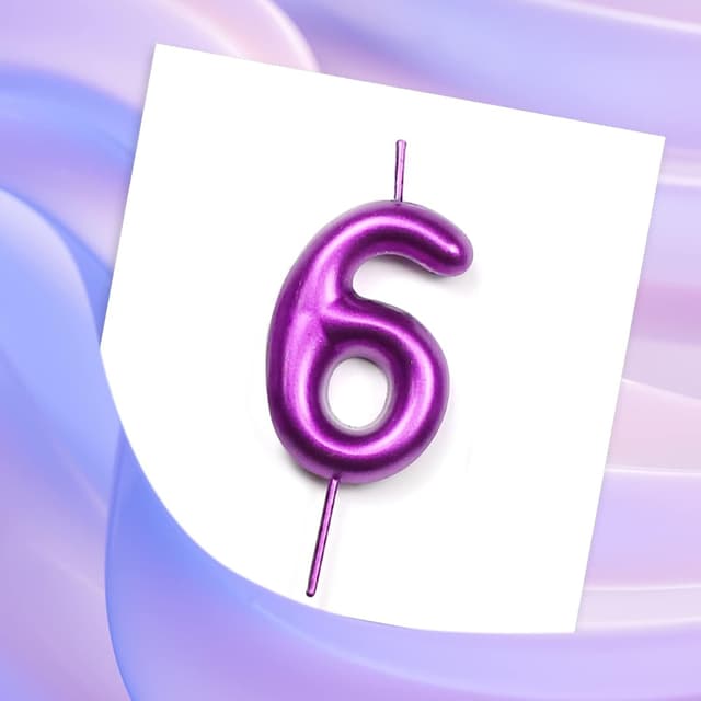Detalle de DERVENTA Number 3 Purple Candle (2.36 inch) for birthday cakes & party desserts