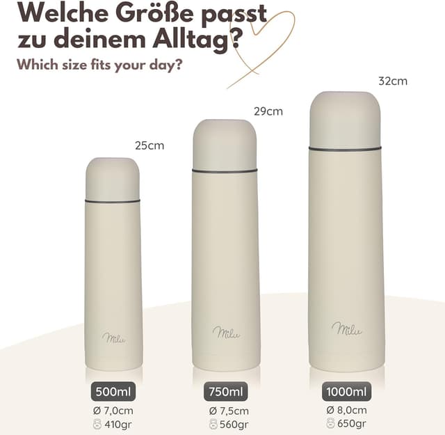 Thumbnail 4 de Milu Thermosflasche 1L Isolierflasche