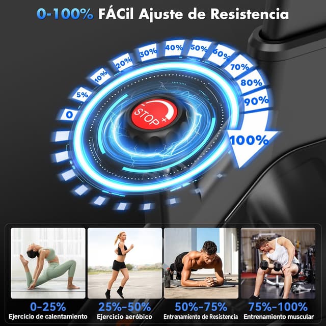 Detalle de CHAOKE Bicicleta Estática Magnética 150kg