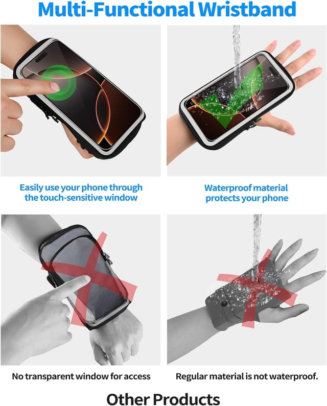 Detalle de Razobws Porta telefono da braccio regolabile per corsa fino a 6,9"