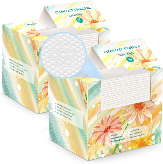 Thumbnail 6 de Disposable Face Clean Towels XL (10 x 12 inches) – 50 Count 4 Pack for Makeup Removal & Cleansing