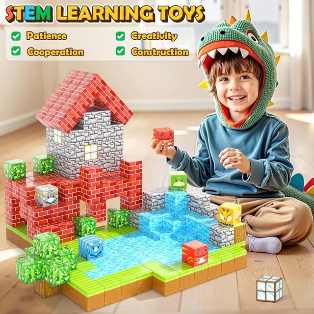 Thumbnail 5 de Build Mine Magnet World 100PCS magnetic blocks set 🧩
