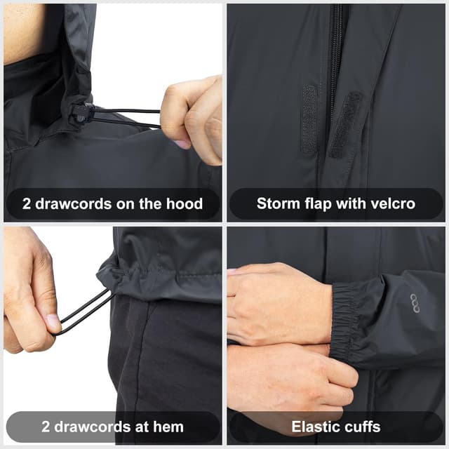 Detalle 2 de 33,000ft Regenjacke Herren 5.000 mm wasserdicht