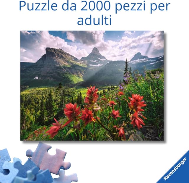 Detalle de Ravensburger Puzzle 2000 Pezzi “Montagne da Sogno” (98 x 75 cm) – Puzzle per adulti +14 anni