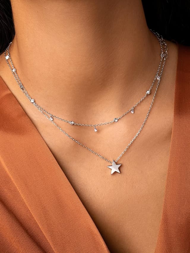 Detalle 2 de SINGULARU Mini Spark Drop Collar Plata 💍