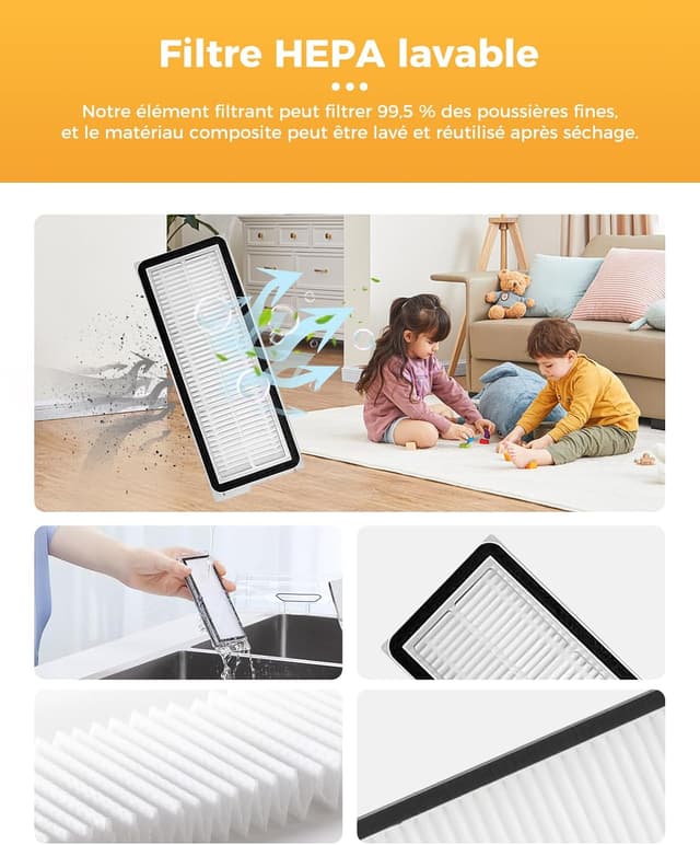 Detalle 2 de Yivy Kit de 29 accessoires QV35A pour Roborock QV35A / QV35S / QR598 / QR798