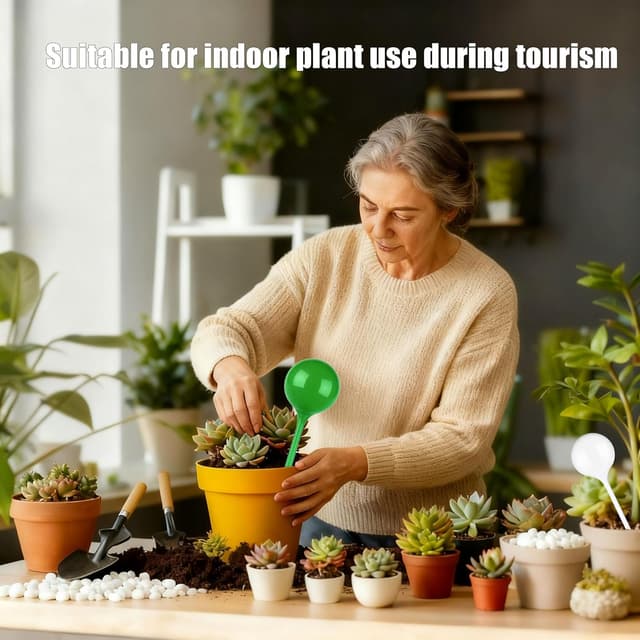 Detalle de KAYSENSUK 6-pack plant watering bulbs (8cm) – automatic self-watering globes for indoor and outdoor pots