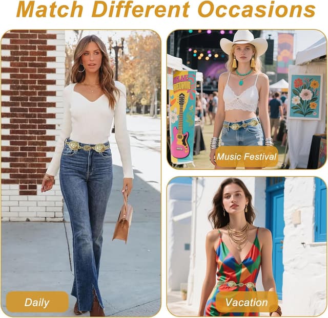 Thumbnail 2 de Ceinture SHIQUAN métal doré réglable ⚙