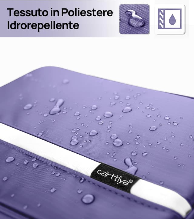Detalle 2 de Carttiya Beauty Case da Viaggio grande impermeabile con gancio in metallo, viola