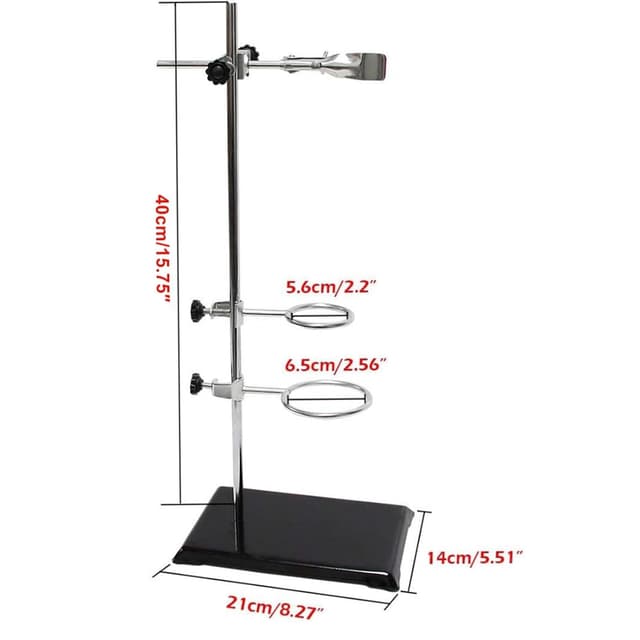 Detalle de WISAMIC Laborständer Halter aus Metall mit Griff, Stativ-Set für Chemie & Physik