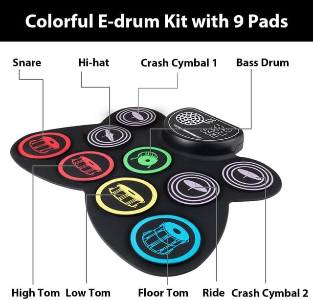Detalle 2 de OFFCUP Batterie électronique 9 pads 🥁