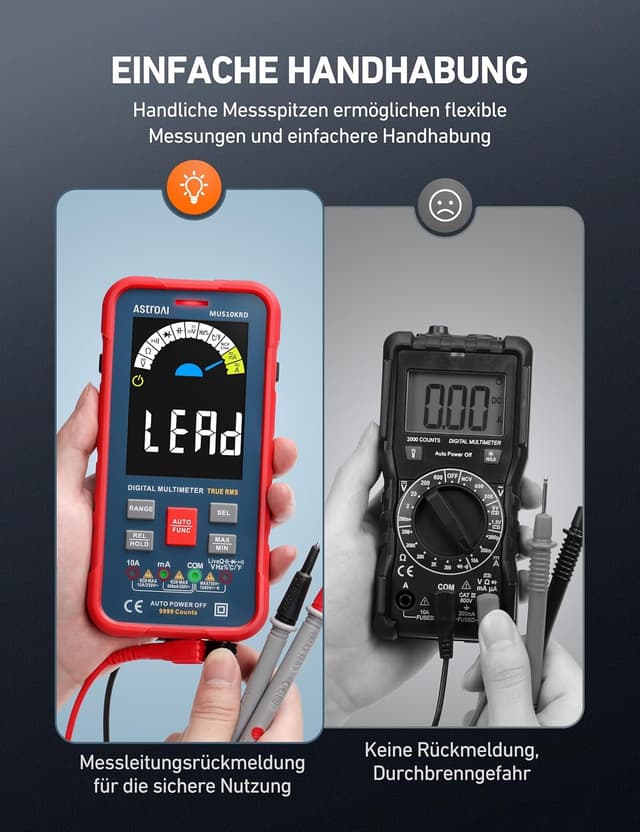 Detalle de AstroAI Digital Smart Multimeter 10000 Counts