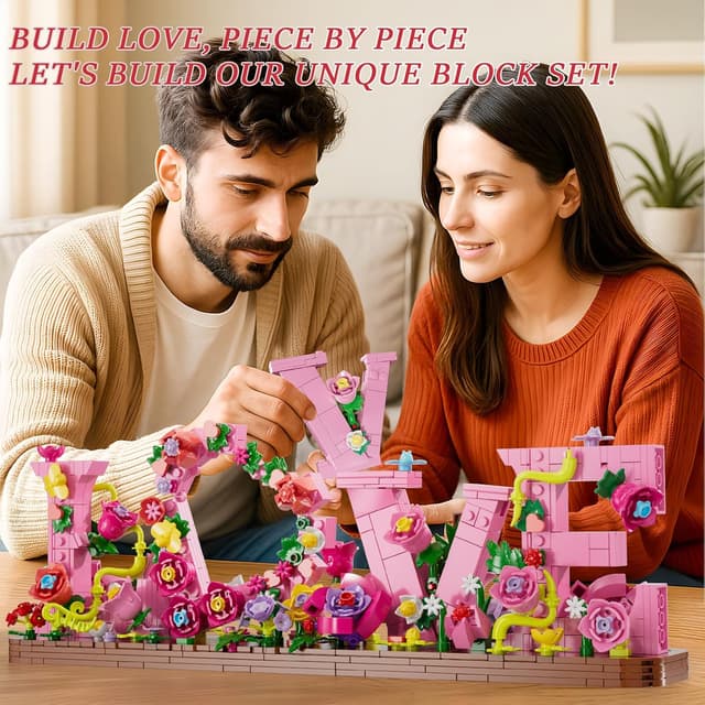 Thumbnail 3 de Herz-Deko Blumen Bauspielzeug Set 791-teilig